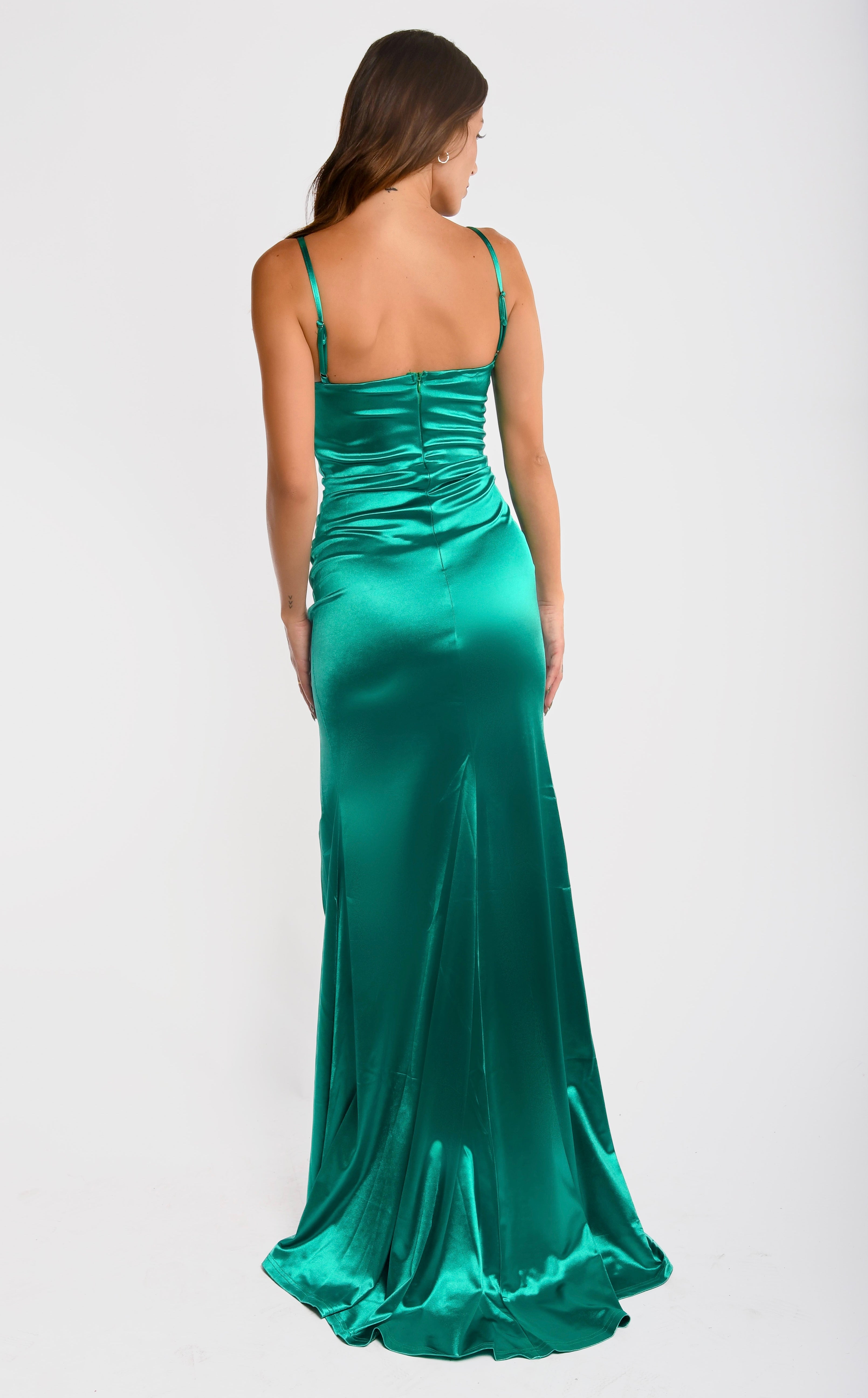 Emerald Long Slit Dress