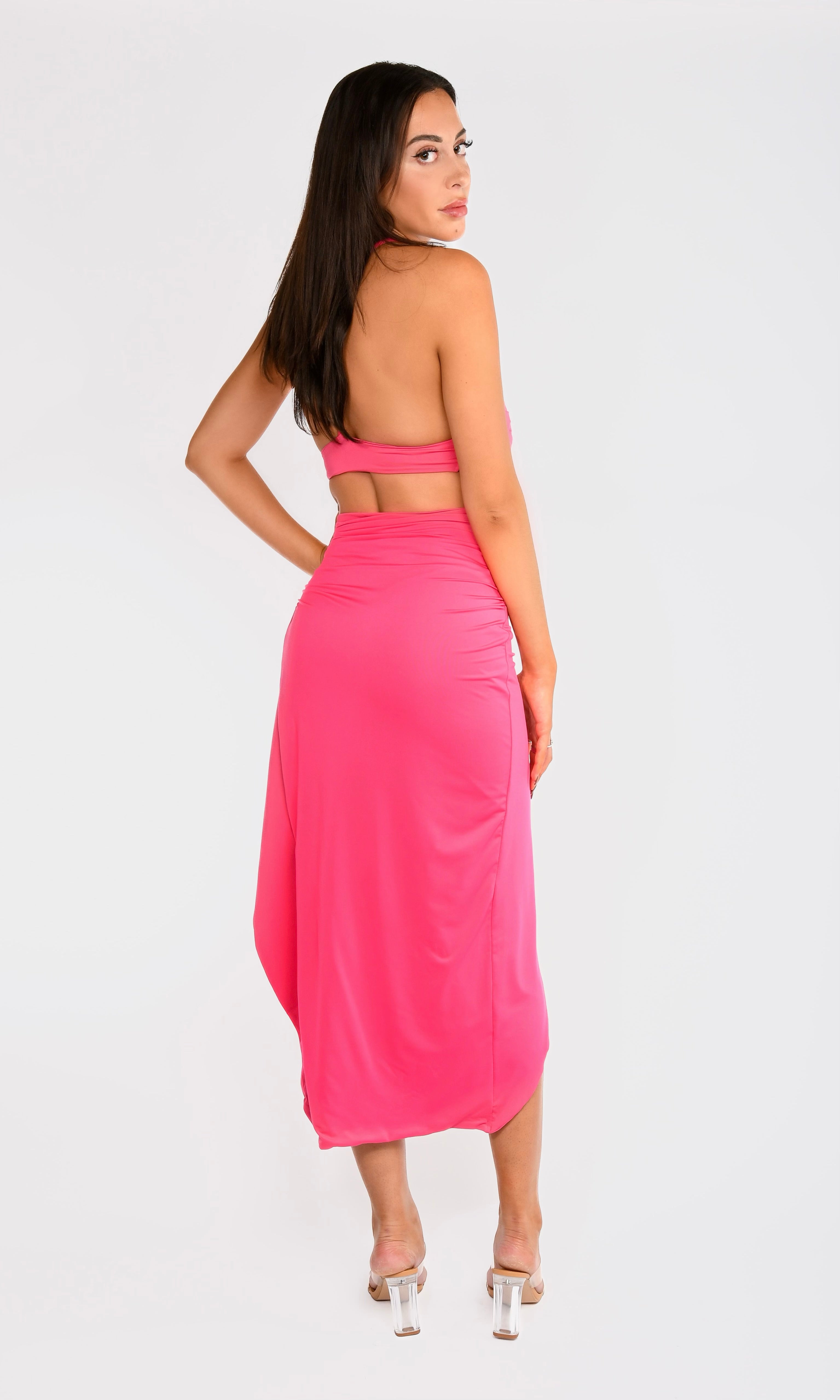 Pink Two Piece Skirt Set