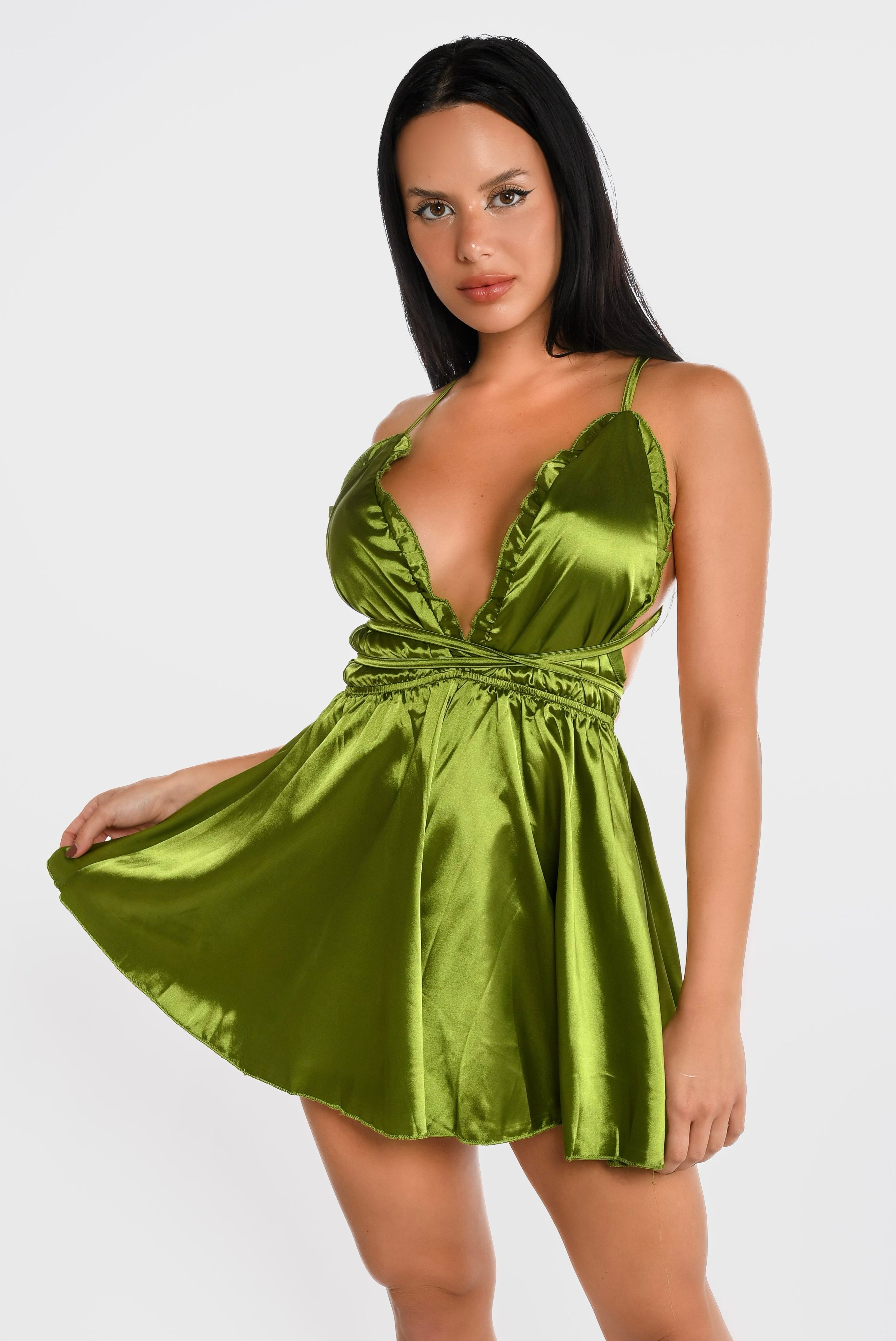 Green Criss Cross Tie Romper