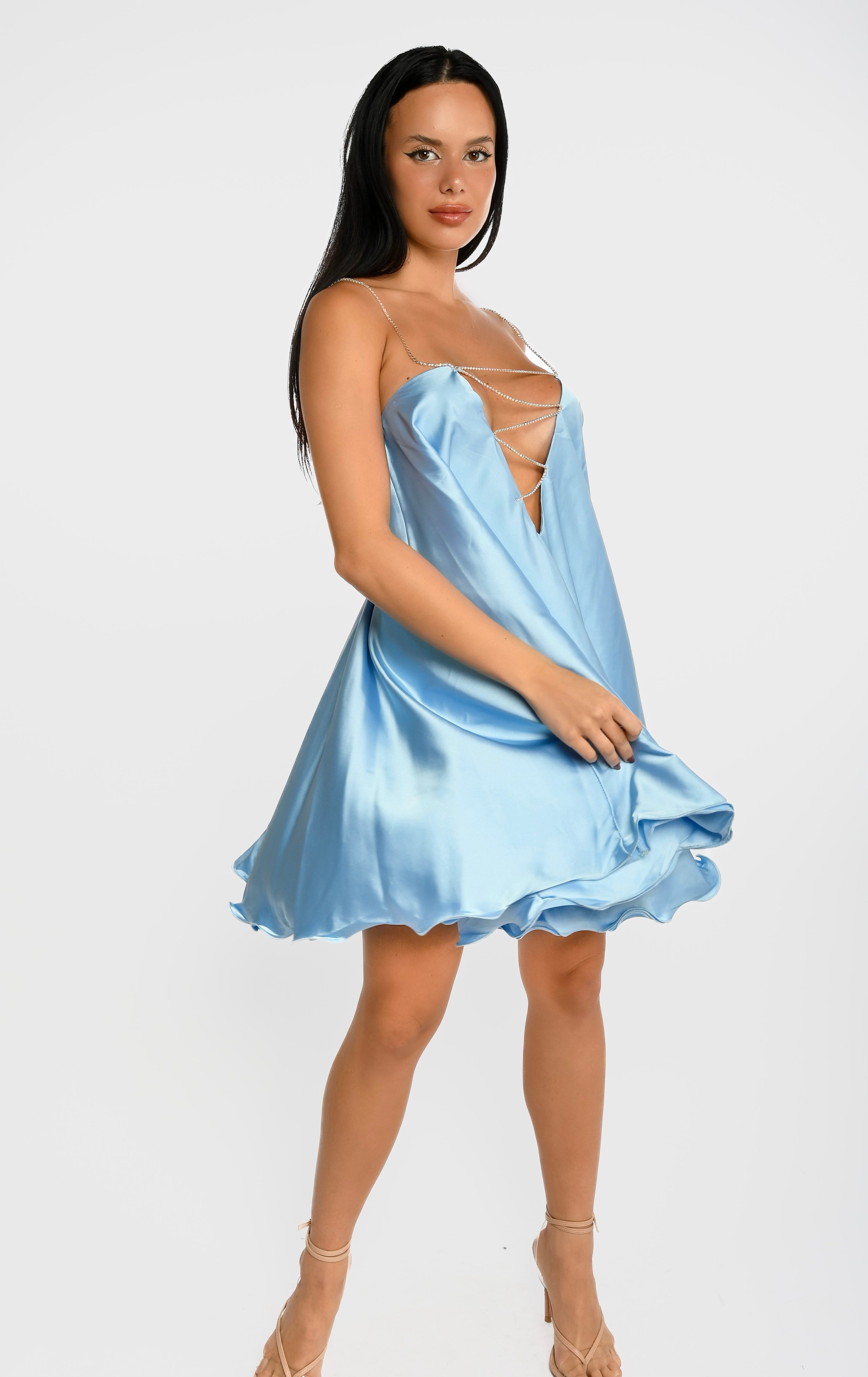 Baby Blue Flowy Dress