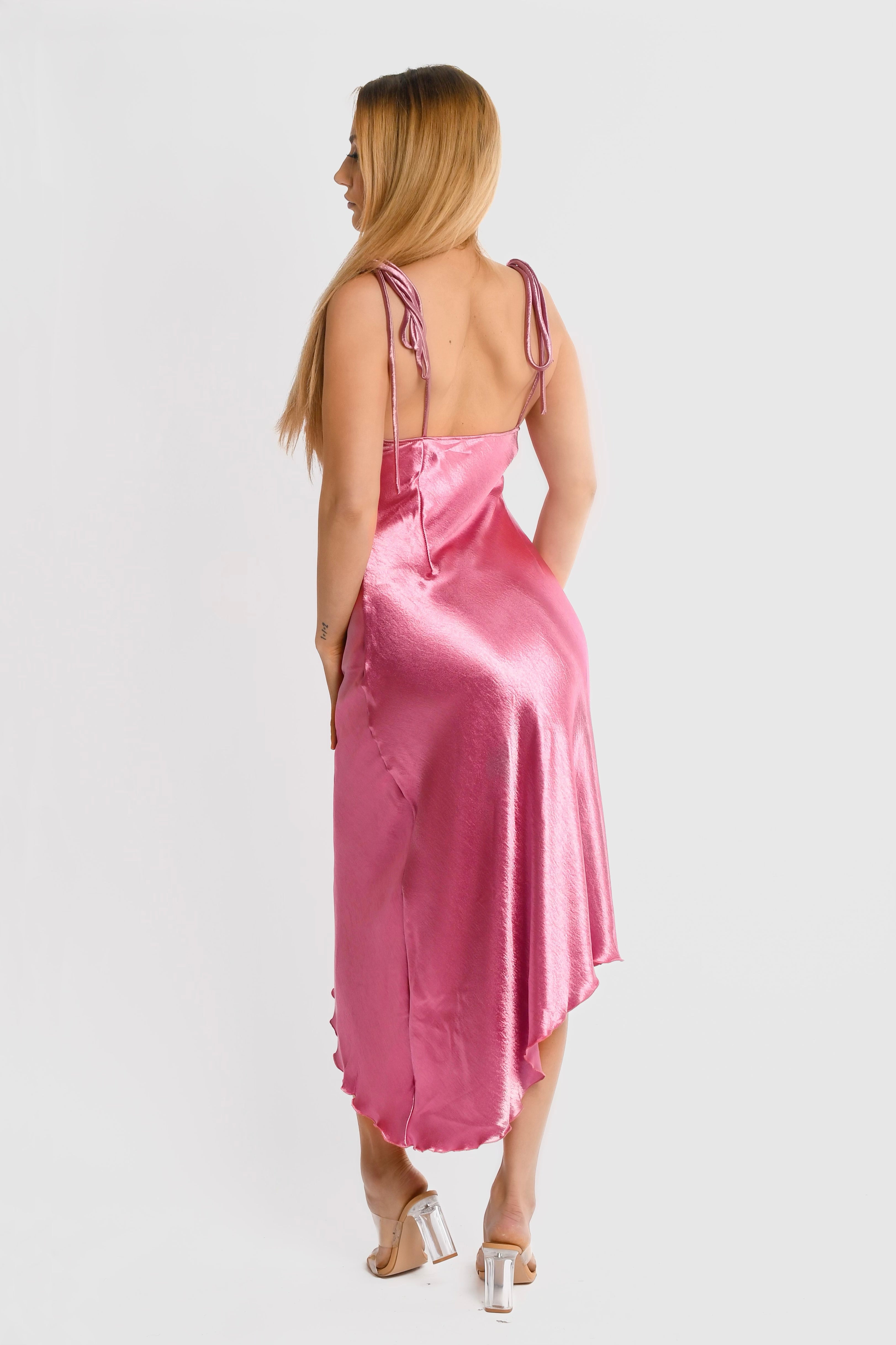 Rose Pink Silk Dress