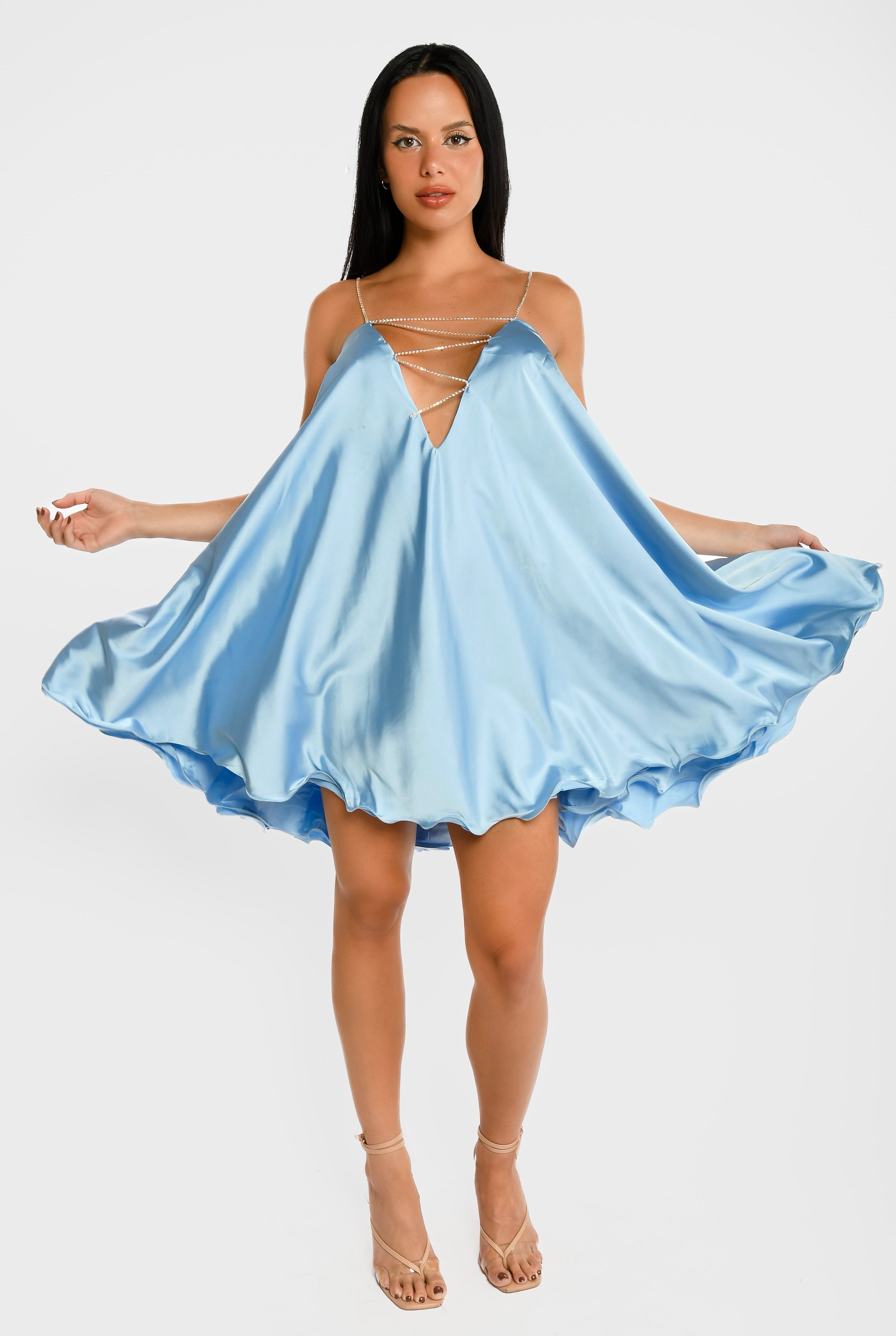 Baby Blue Flowy Dress